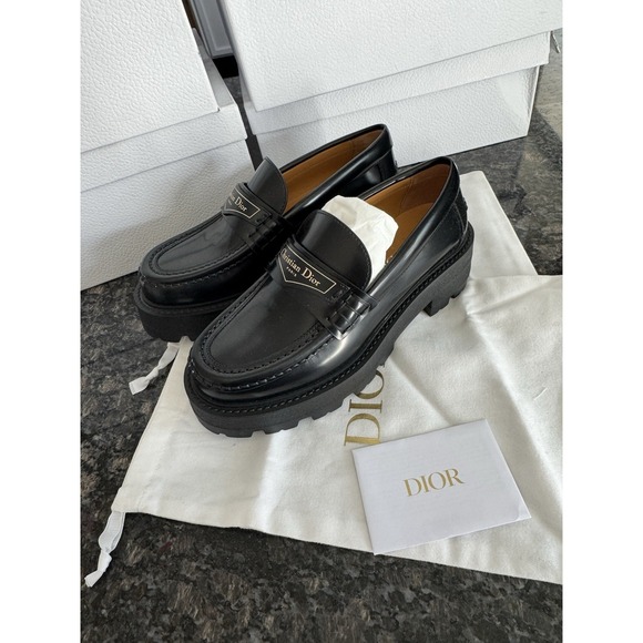 Dior Shoes - Dior Boy Platform Loafer $1150 Black Leather Dress Lug Shoes. NWB Sz 35.5 US 5.5